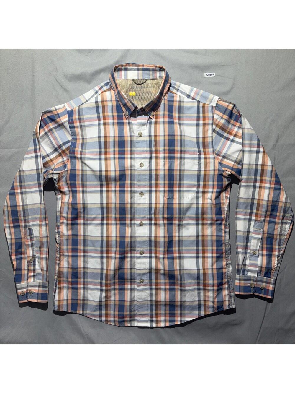 Eddie Bauer Classic Fit Plaid Button Down Long Sleeve Shirt Mens M Red White Blu